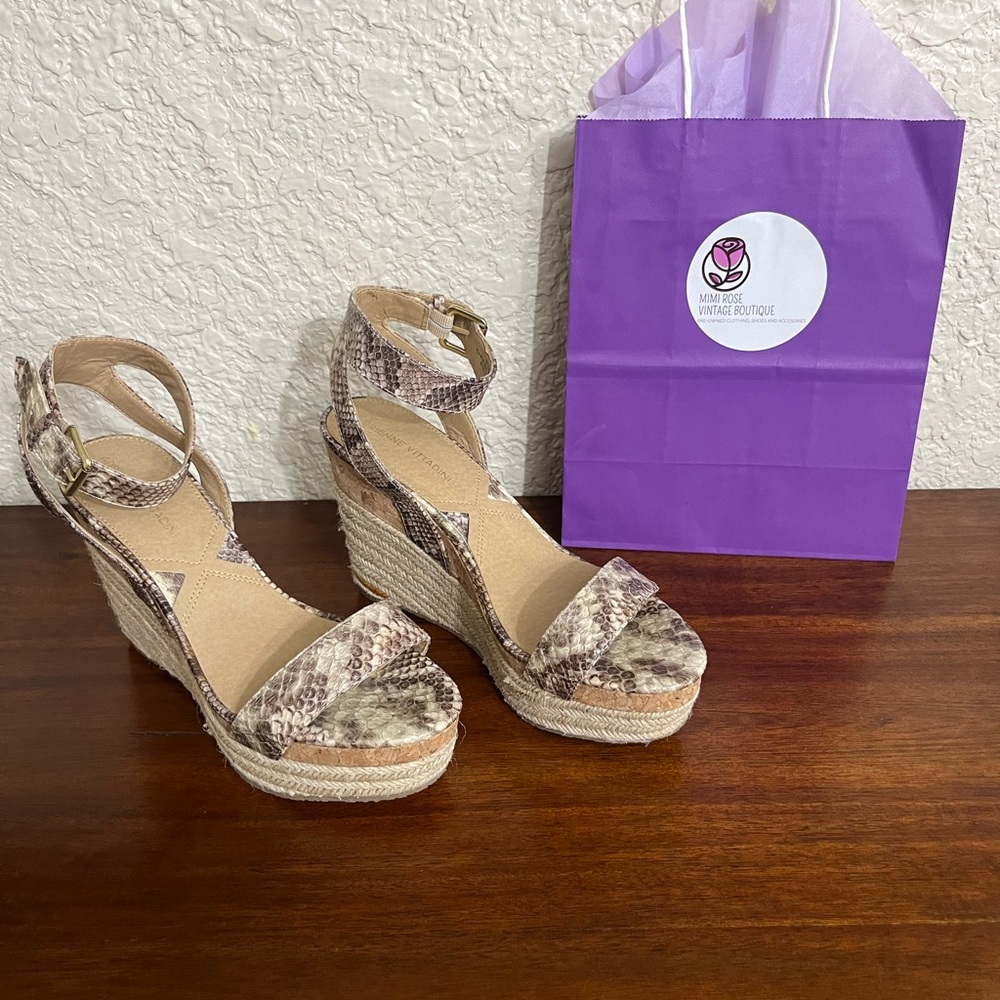Adrienne Vitaddini animal print wedges. Great condition. Size 8.5